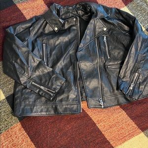 Plus Size Faux Leather Jacket